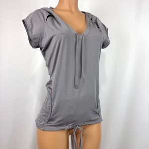 Stella McCartney Adidas Women’s L Grey Performance Hooded Top Lightweight Shirt